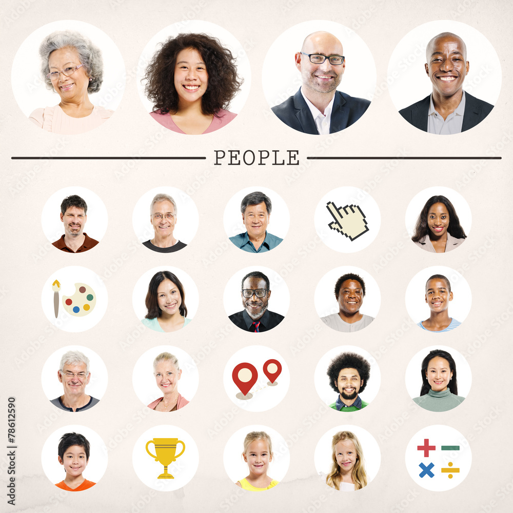 Faces People Diversity Community Portrait Concept Faces People Diversity Community Portrait Concept