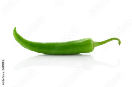 green peppers isolated on white background