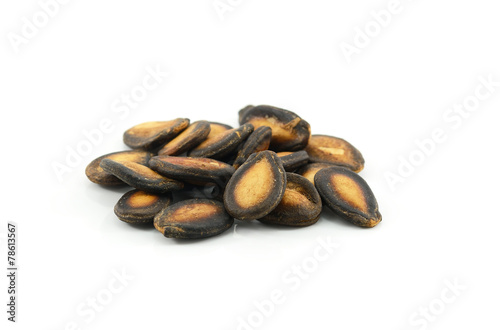 dry watermelon seed on white background