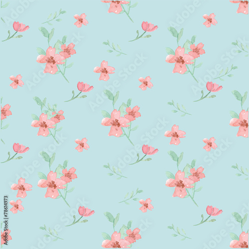 Seamless flowers and leaves pattern