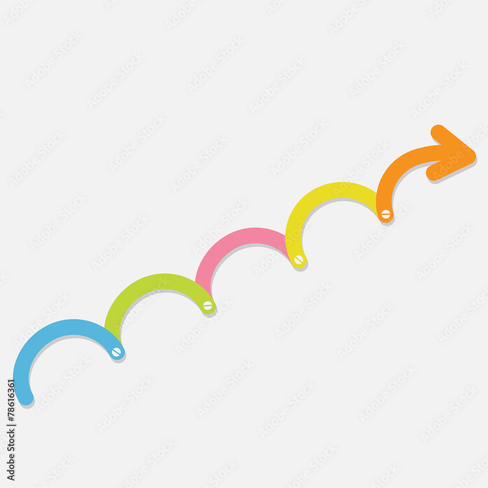 Colorful Timeline up upwards arrow screw Infographic Flat Colorful Timeline up upwards arrow screw Infographic Flat
