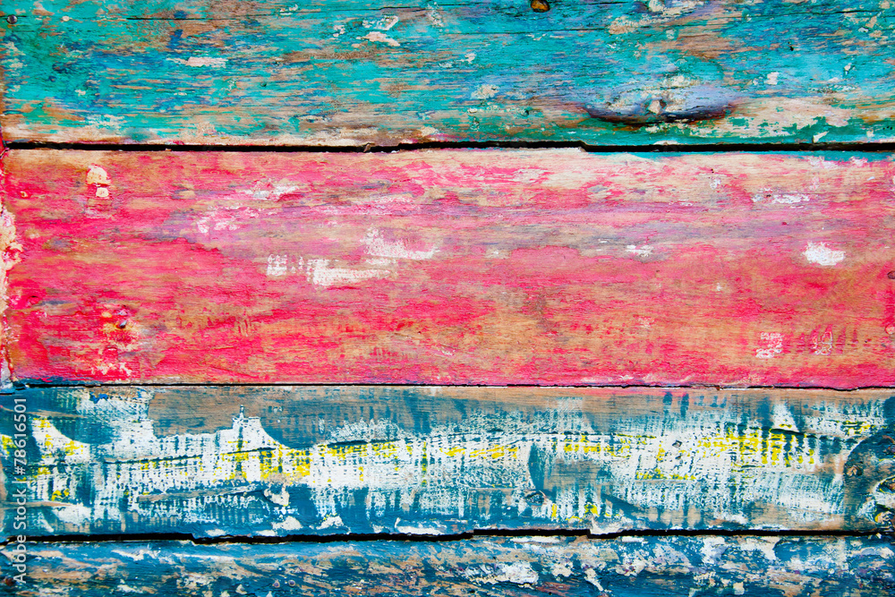 Obraz premium Peeled multicolor painted wood texture