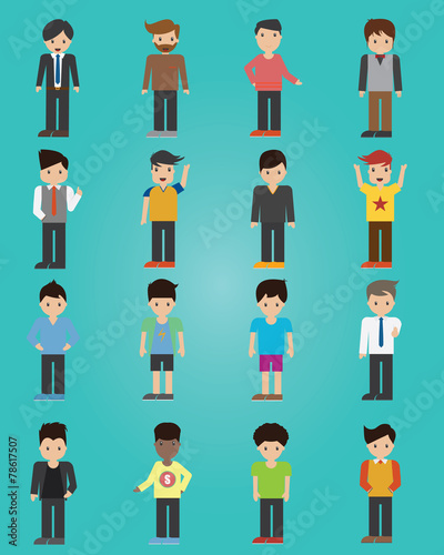 Vector of man characters poses