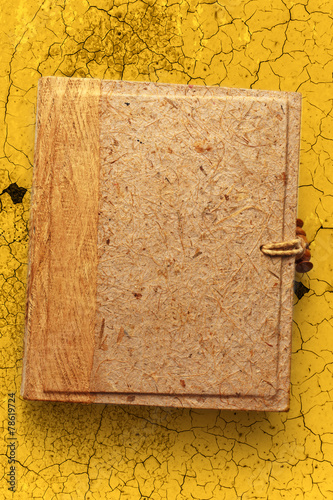 Blank photo album with wooden cover
