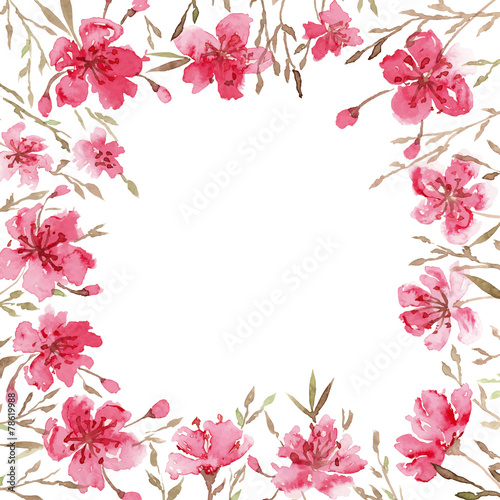 Watercolor spring flowers.