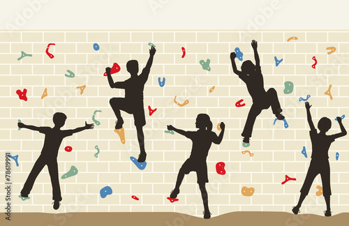 Kids climbing wall