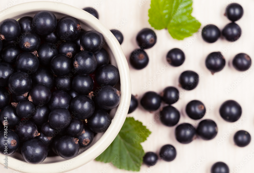 Black currant superfoods in a bowl on white background Black currant superfoods in a bowl on white background