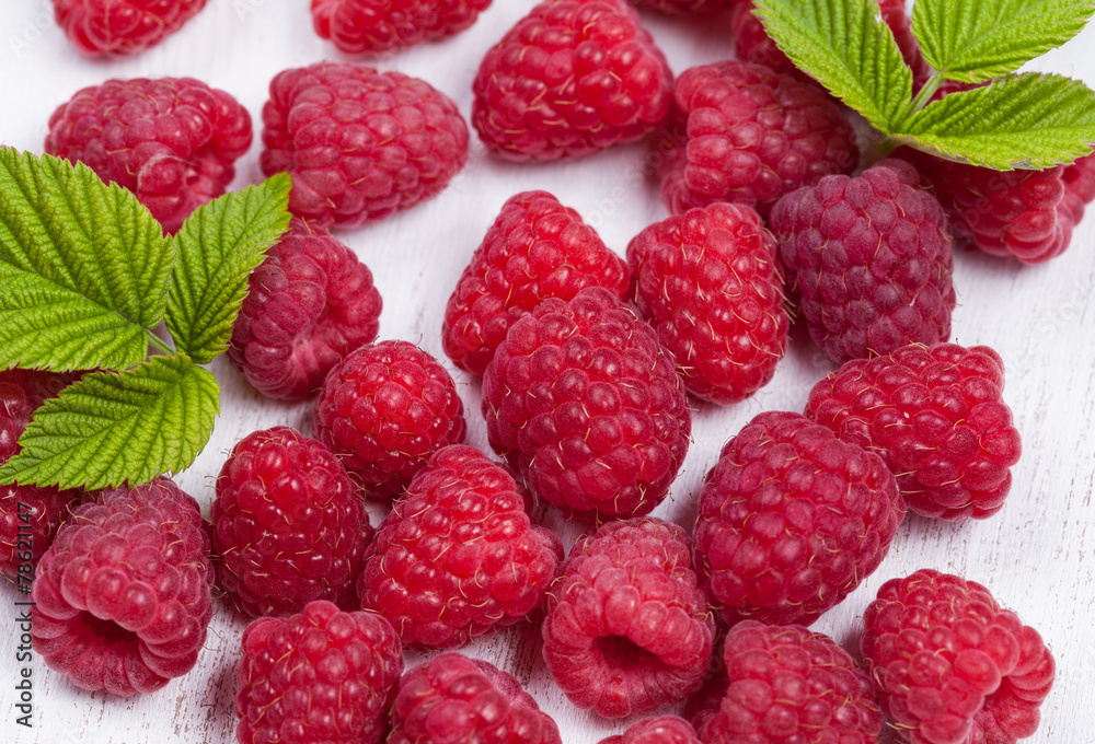 Raspberry super food on white background Raspberry super food on white background