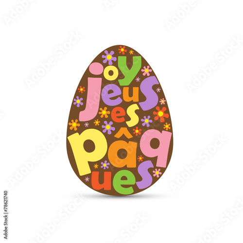 JOYEUSES PAQUES (carte pâques œuf chocolat oeuf)