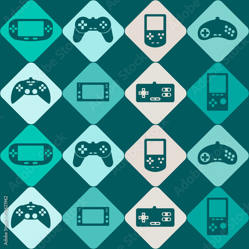 seamless background with game consoles for your design