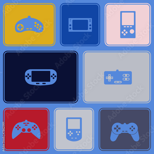 seamless background with game consoles for your design