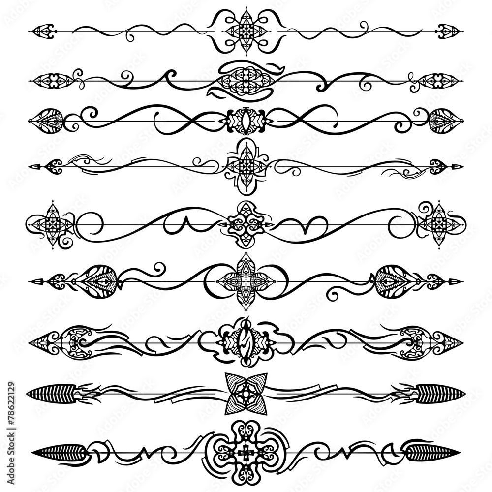 Fototapeta premium Set dividers black