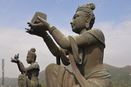 Statues near Buddha square, Hong Kong photo