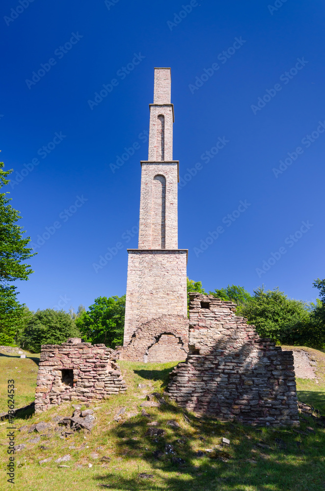 Alun factory tower and ruins on Oland island