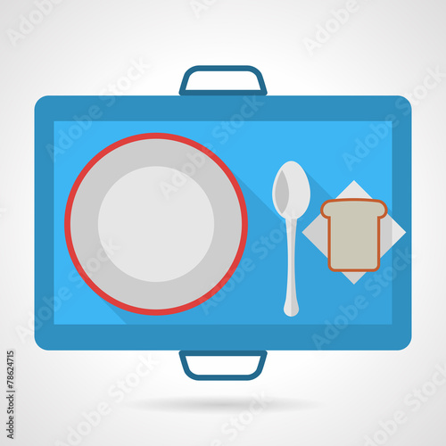 Colored vector icon for food tray