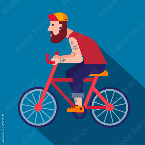 hipster riding bike