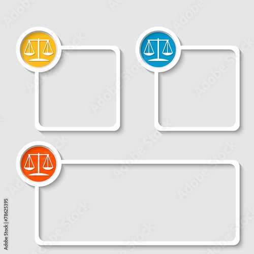 white frame for any text with law symbol