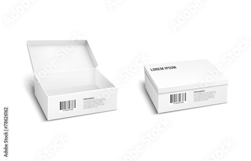 Two white vector packages or boxes