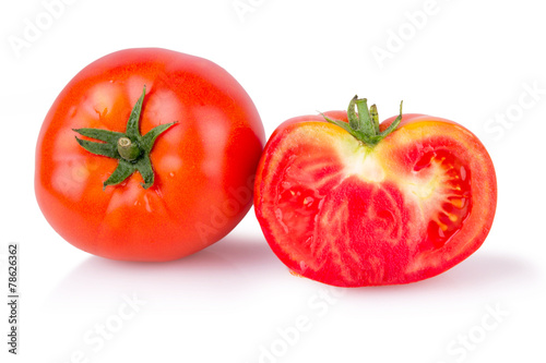two ripe juicy tomatoes