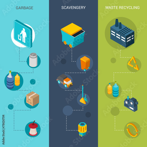 Garbage Isometric Banners