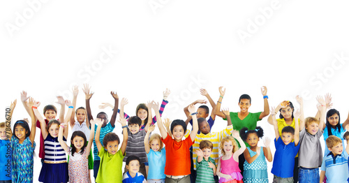 Ethnicity Diversity Gorup of Kids Friendship Cheerful Concept photo