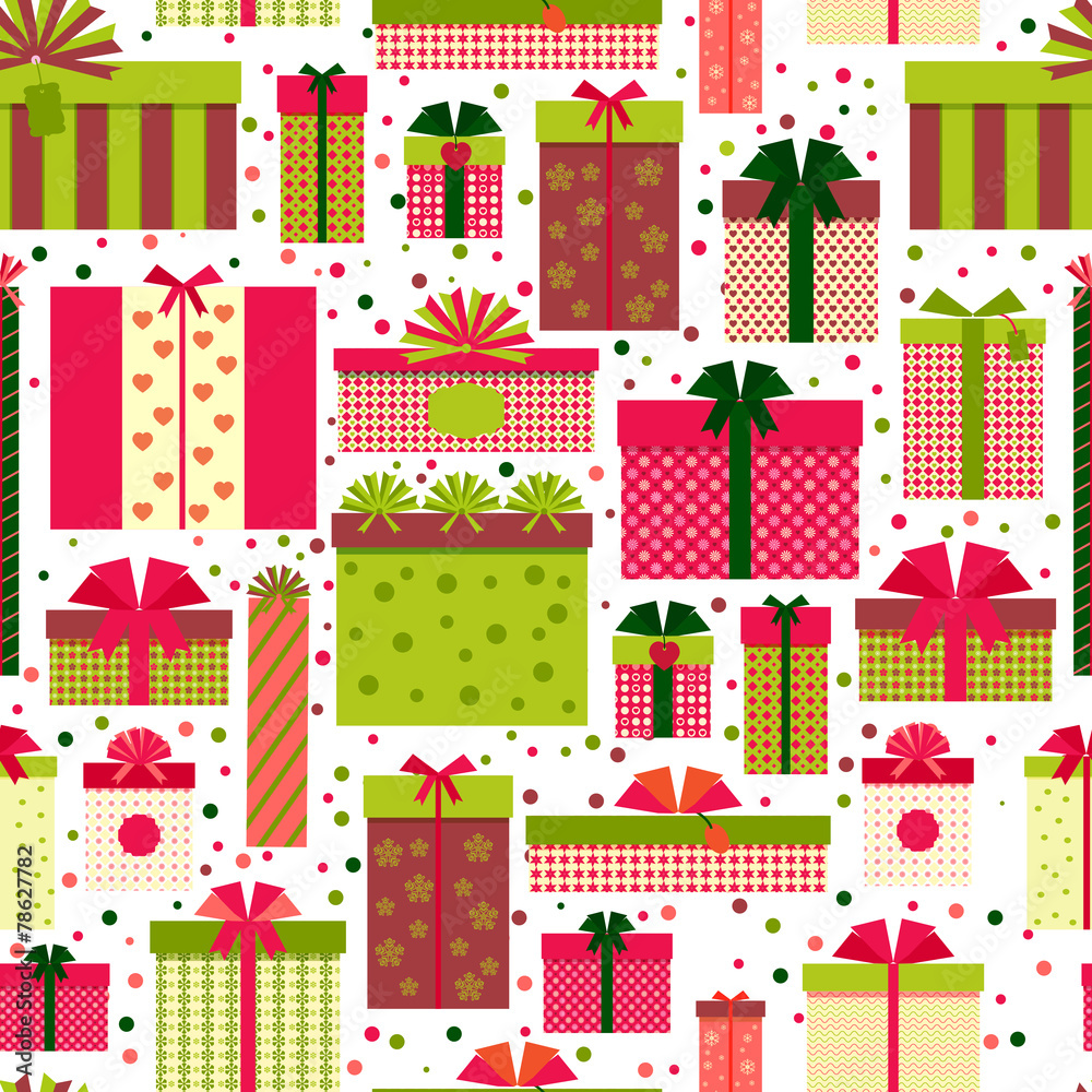 Attractive Gift Boxes Pattern on White Background