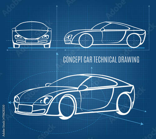 Concept car technical drawing