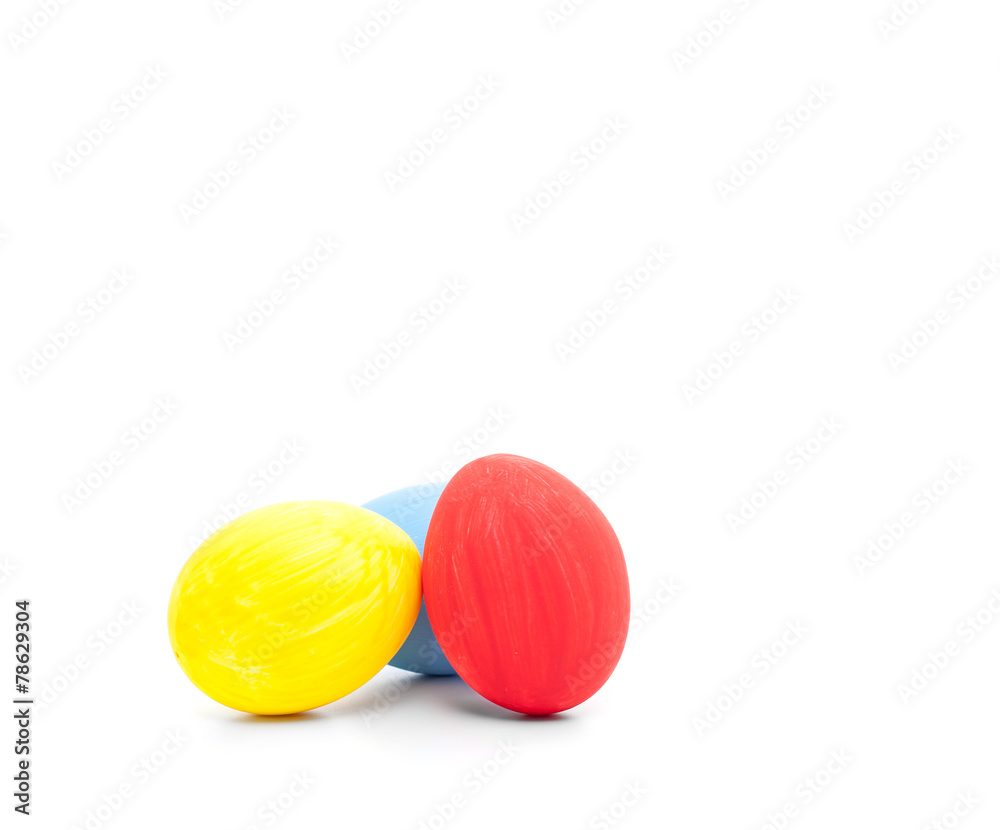 Colored easter eggs on white background Colored easter eggs on white background