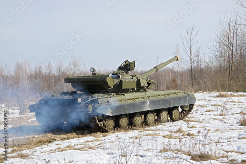 Tank in combat