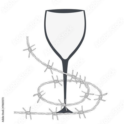 glass and barbed wire