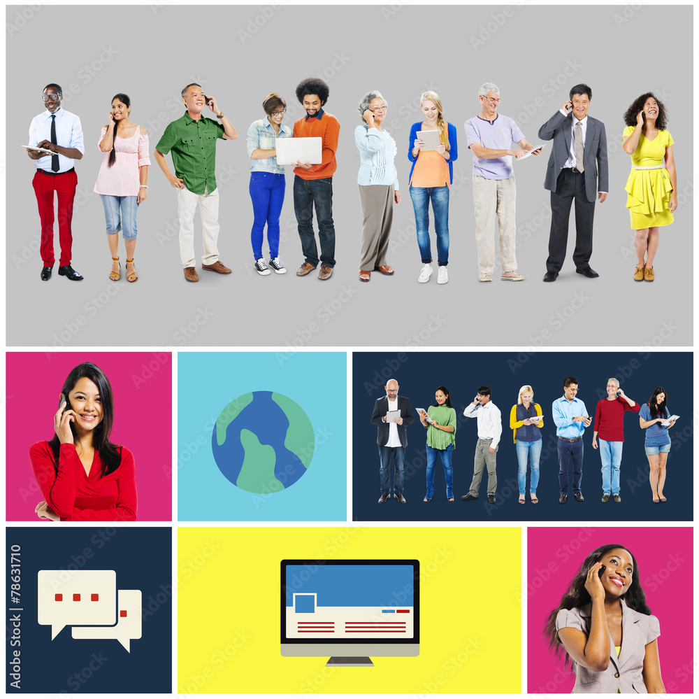 Obraz premium Community Communication Networking Technology Content Concept