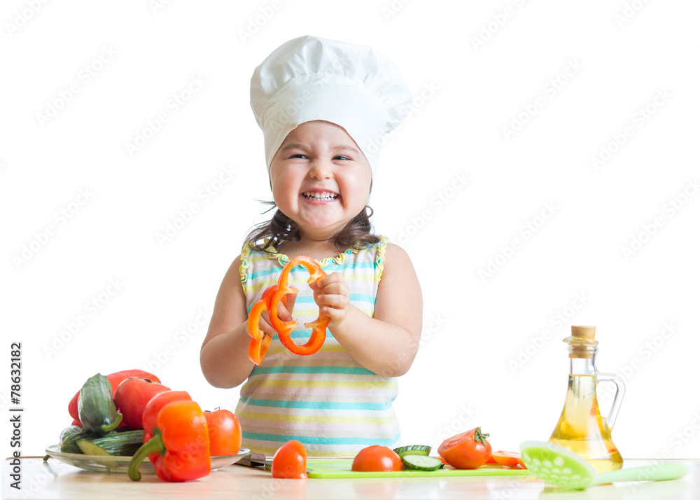 kid girl preparing healthy food in the kitchen kid girl preparing healthy food in the kitchen