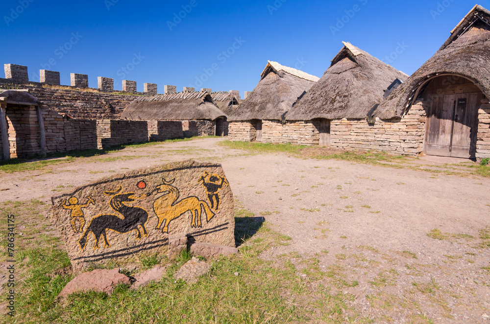 Iron Age symbols in Eketorp castle Stock Photo Adobe Stock