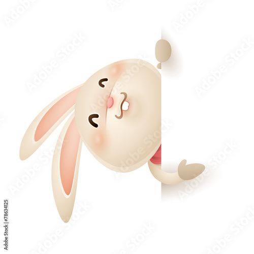 Easter bunny with big sign
