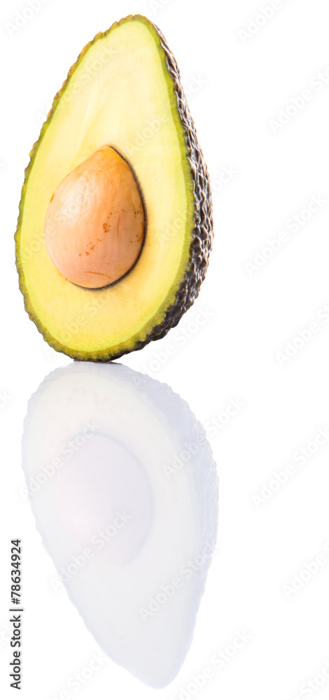 Avocado fruit over white background