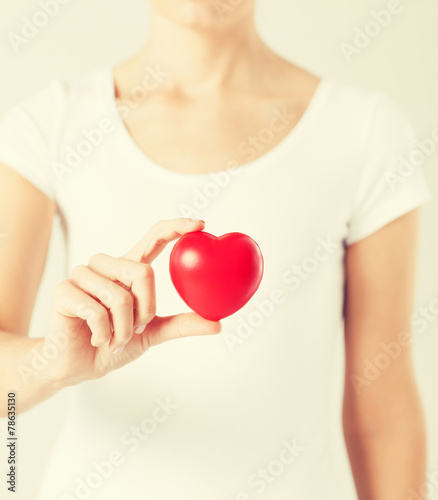 woman hands with heart
