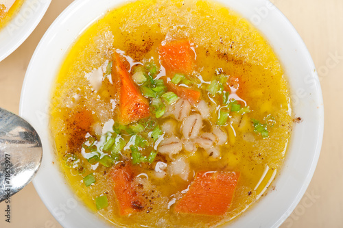 Syrian barley broth soup Aleppo style photo