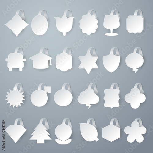 24 design of vector white wobbler on gray background.