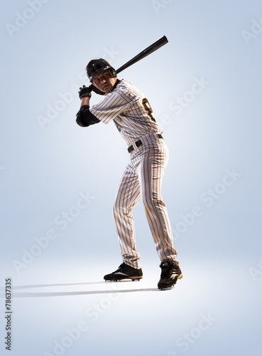Photography isolated on white professional baseball player