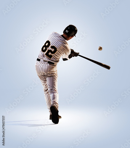 Canvas Print isolated on white professional baseball player