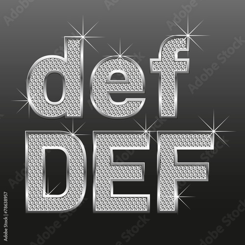 metall diamond letters and numbers big and small