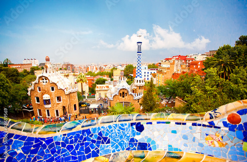 Canvas Print Park Guell in Barcelona