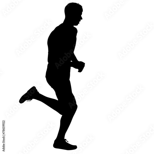 Running black silhouettes.