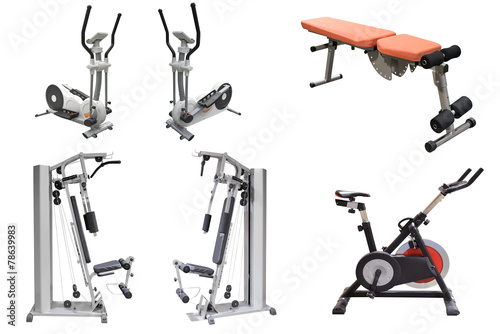 exercise machines isolated on white background