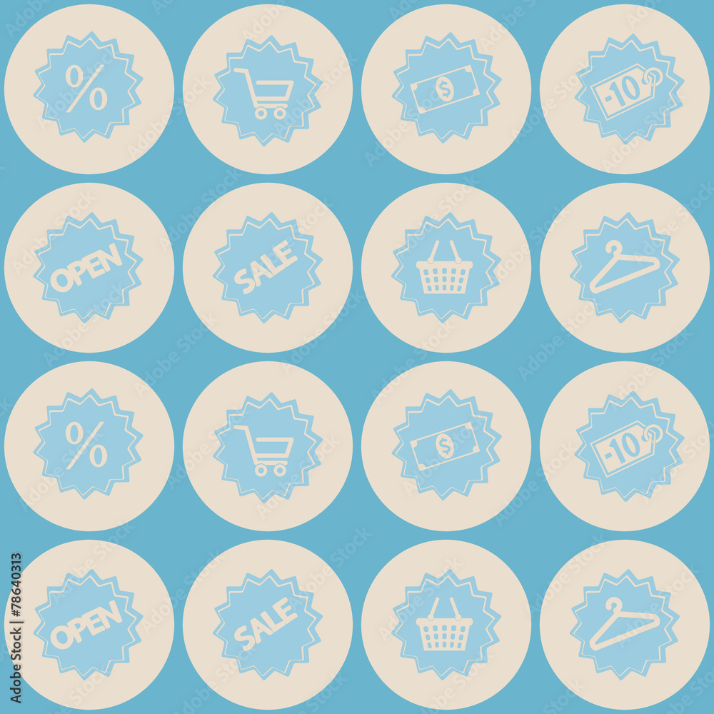 seamless background with shopping icons