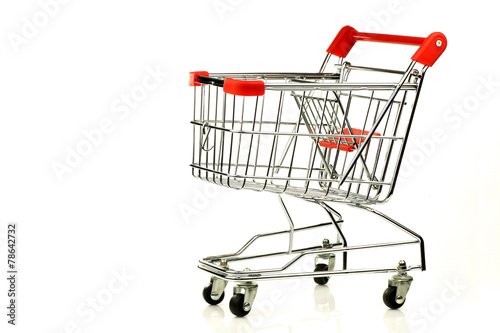 empty shopping cart on a white background