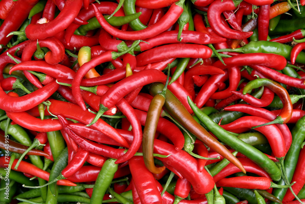 red and green chili peppers background