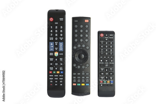 remote controls isolated on white background