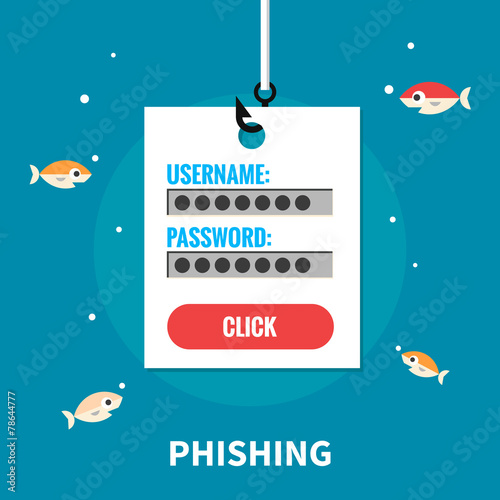 Phishing, identity theft - isolated flat vector illustration.