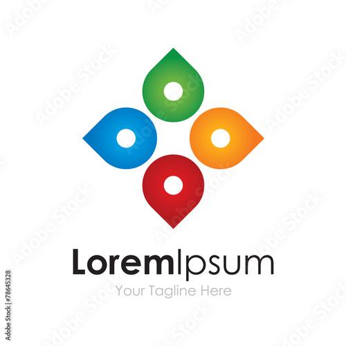 Colorful collaborate innovative minds simple business icon logo
